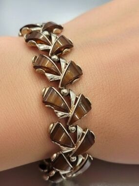 Vtage Art Thermoset Necklace Vintage Chocolate Brown Designer Fashion Bracelet